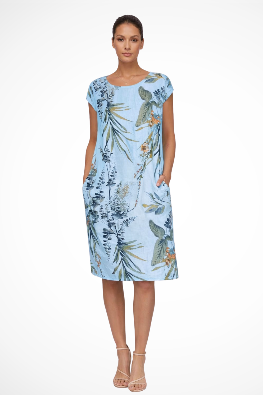 Ivy | Robe d'été décontractée pour femme, coupe ample, imprimé botanique Celeste London