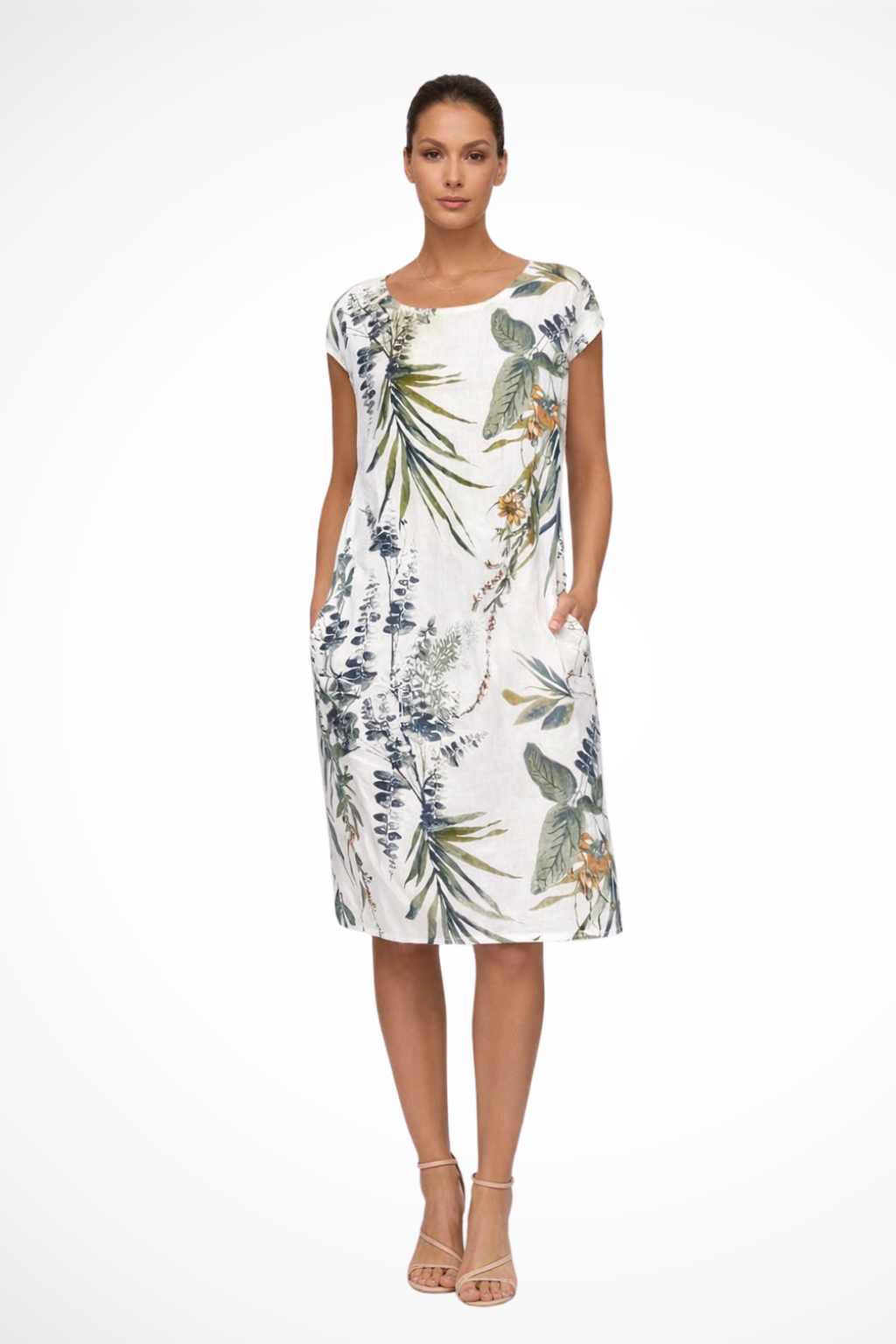 Robe midi femme fleurie white — ORIS WEAR