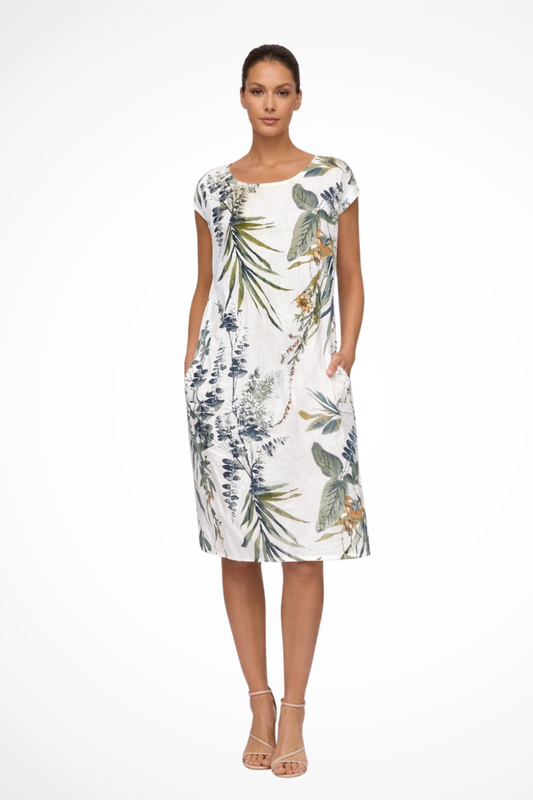 Ivy | Robe d'été décontractée pour femme, coupe ample, imprimé botanique Celeste London