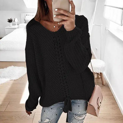 Pull en Maille avec Lacet Décolleté V ORIS WEAR