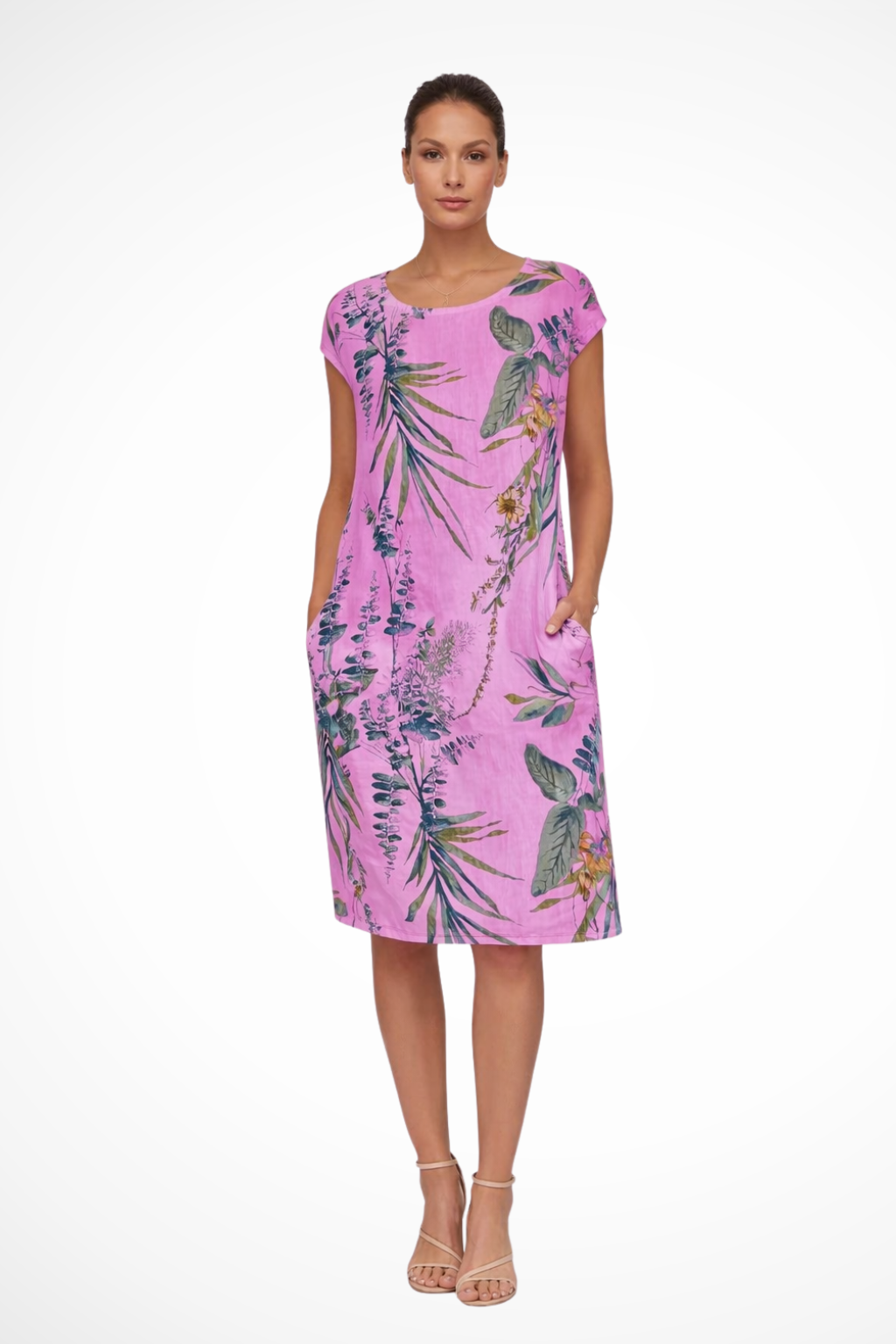 Ivy | Robe d'été décontractée pour femme, coupe ample, imprimé botanique Celeste London