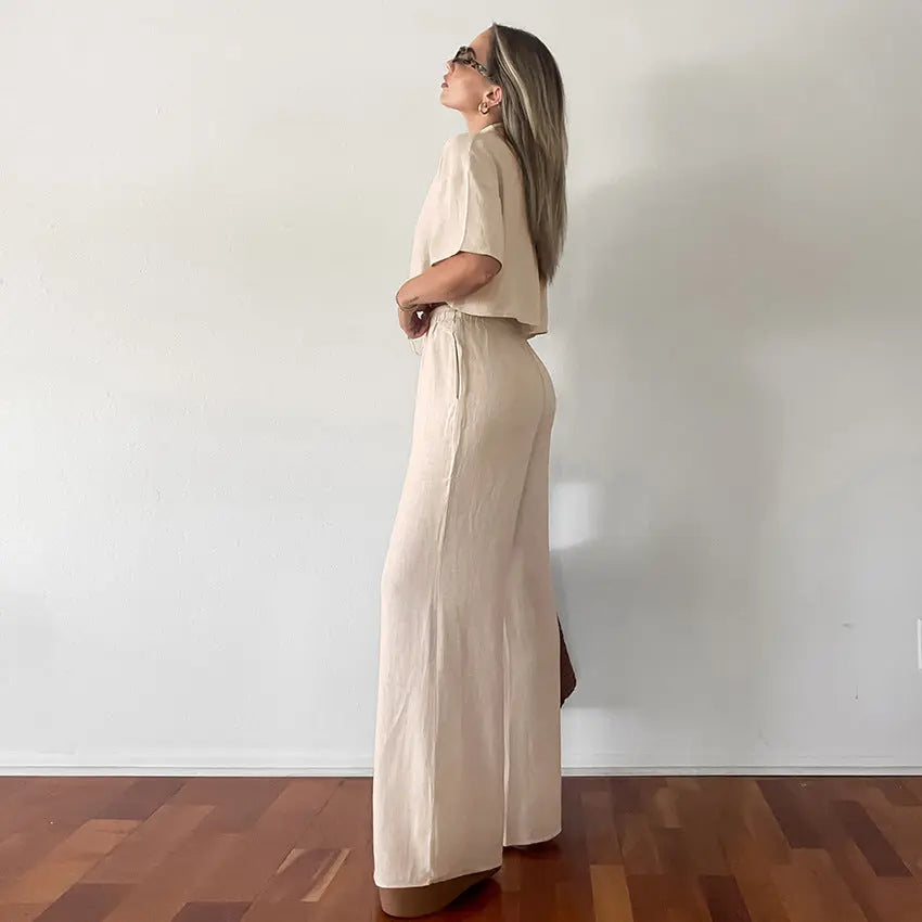 Nahla – Ensemble Homewear en Coton et Lin ORIS WEAR