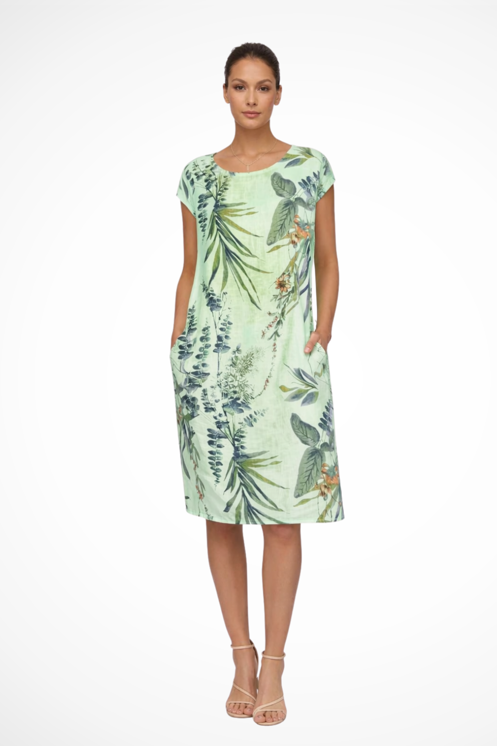 Ivy | Robe d'été décontractée pour femme, coupe ample, imprimé botanique Celeste London