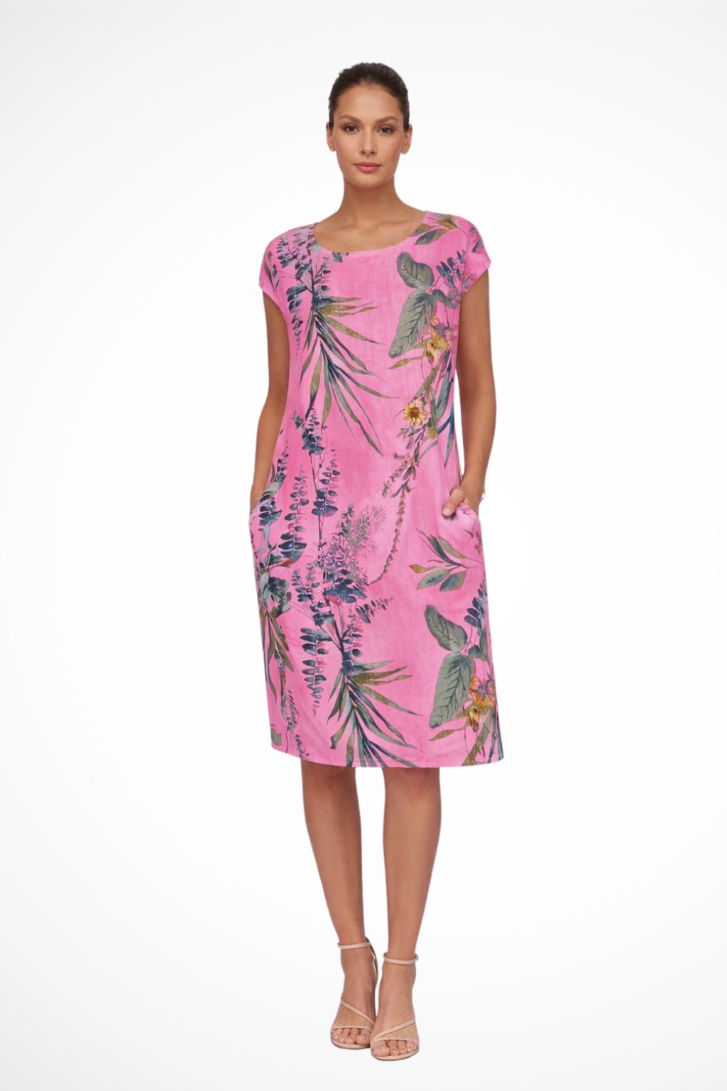 Ivy | Robe d'été décontractée pour femme, coupe ample, imprimé botanique Celeste London