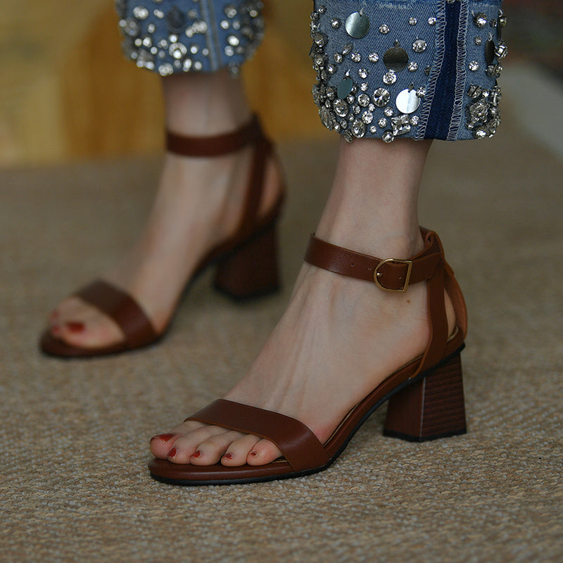 Sandales à talons épais rétro ORIS WEAR