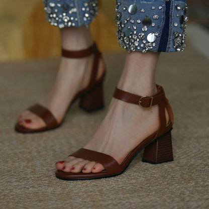 Sandales à talons épais rétro ORIS WEAR