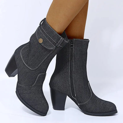 Jean Boots Talon Block Casual Chic ORIS WEAR