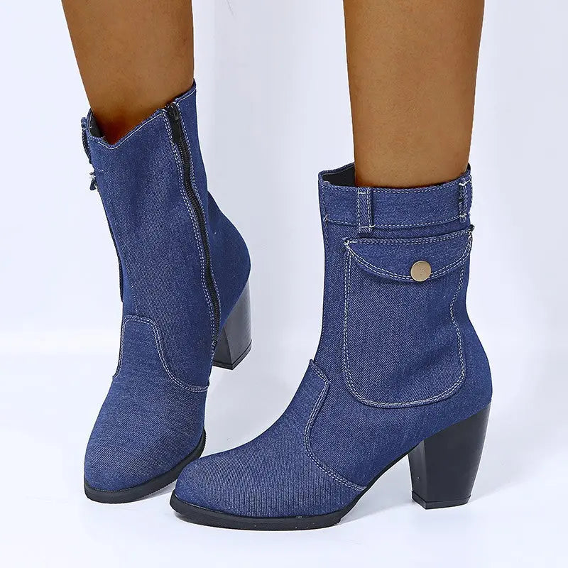 Jean Boots Talon Block Casual Chic ORIS WEAR