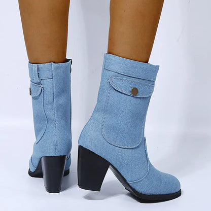 Jean Boots Talon Block Casual Chic ORIS WEAR