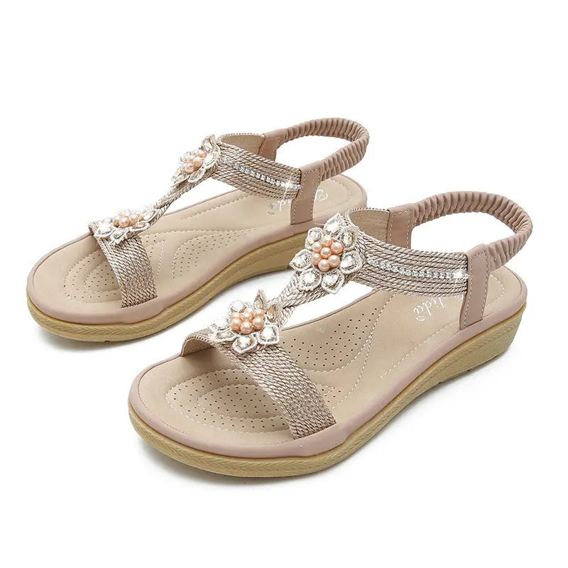 Sandales Bohème à Fleurs et Strass ORIS WEAR