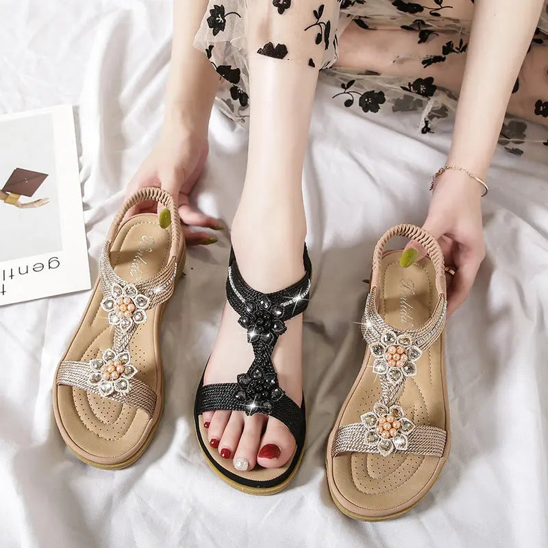 Sandales Bohème à Fleurs et Strass ORIS WEAR