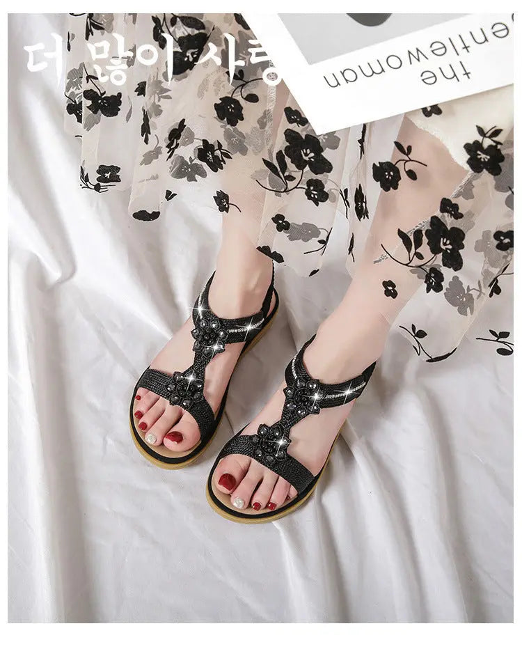 Sandales Bohème à Fleurs et Strass ORIS WEAR