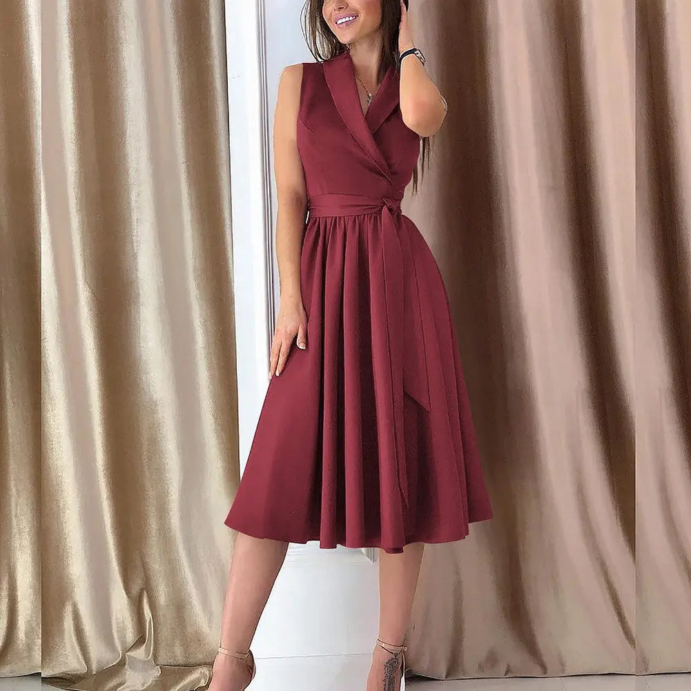 Robe Élancée – Élégance sans manches avec ceinture ORIS WEAR