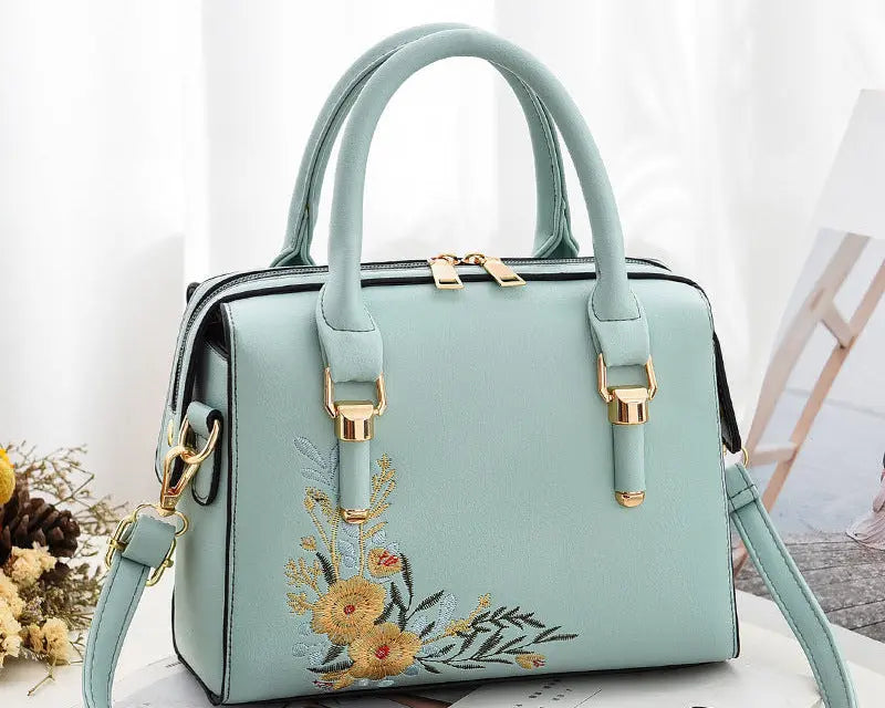 Sac à main carré brodé floral chic ORIS WEAR