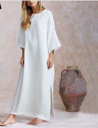 Robe Maxi Coton & Lin – Élégance Décontractée ORIS WEAR