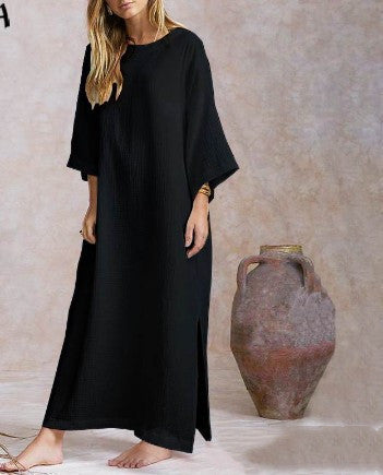 Robe Maxi Coton & Lin – Élégance Décontractée ORIS WEAR