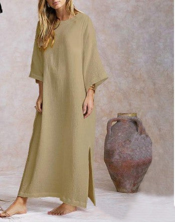 Robe Maxi Coton & Lin – Élégance Décontractée ORIS WEAR