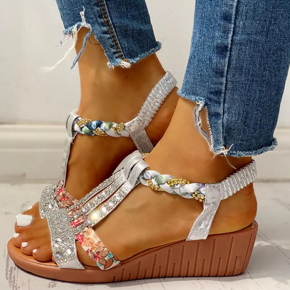 Sandales Gladiateur Strass Brides Plates ORIS WEAR