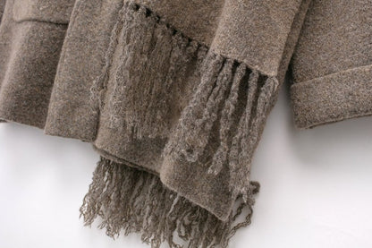 Manteau Long Élégant avec Écharpe Intégrée ORIS WEAR