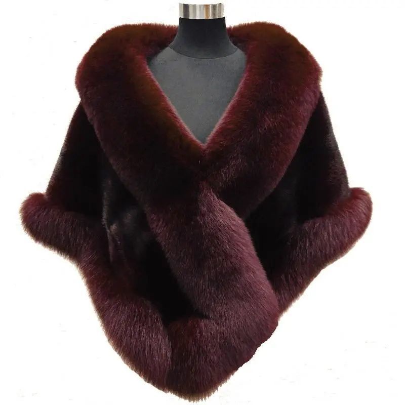 Cape châle femme en fausse fourrure effet vison & renard ORIS WEAR