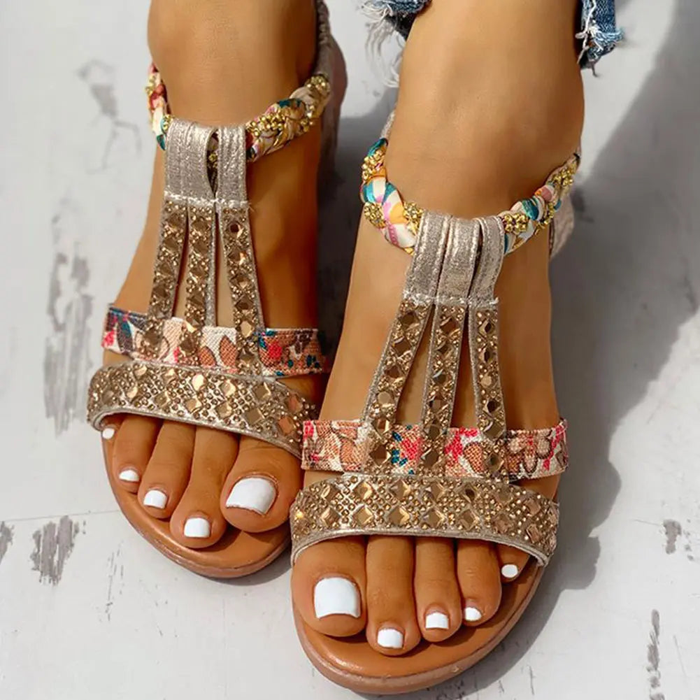 Sandales Gladiateur Strass Brides Plates ORIS WEAR