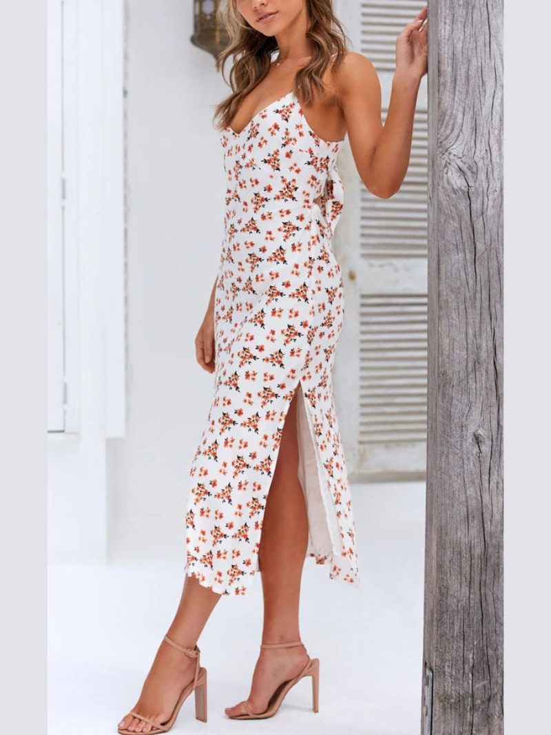 Robe Fleurie d’Été Sans Manches Fendue ORIS WEAR