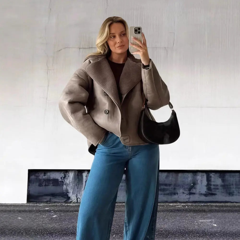 Veste Femme Vintage en Laine – Col Revers & Manches Longues ORIS WEAR