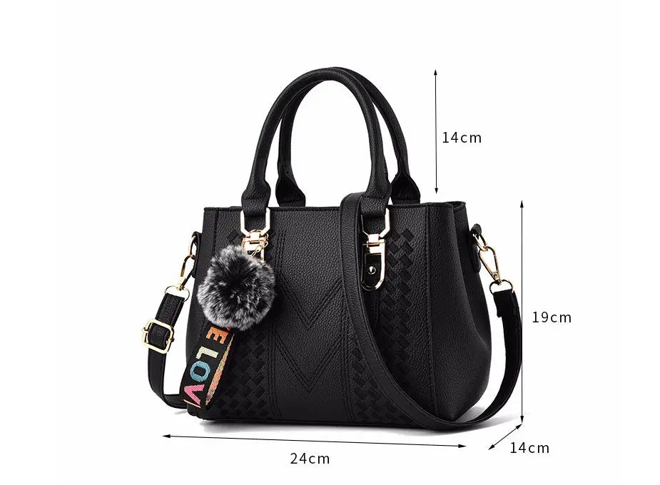 Sac à main city – Bandoulière pratique et pompon tendance ORIS WEAR