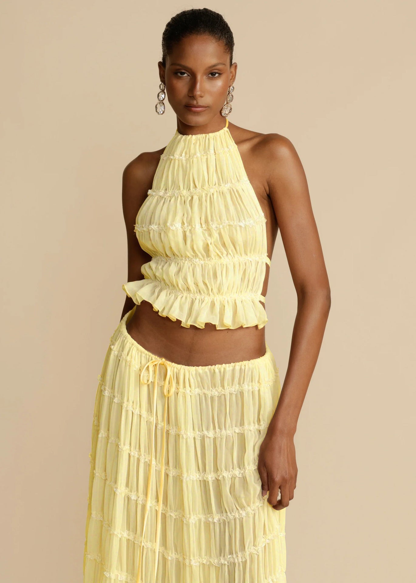 Ensemble 2 pièce robe sexy sans manches, dos nu ORIS WEAR