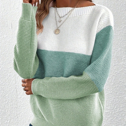 Pull Tricoté à Col Rond avec Détails en Tricot pour Femme ORIS WEAR