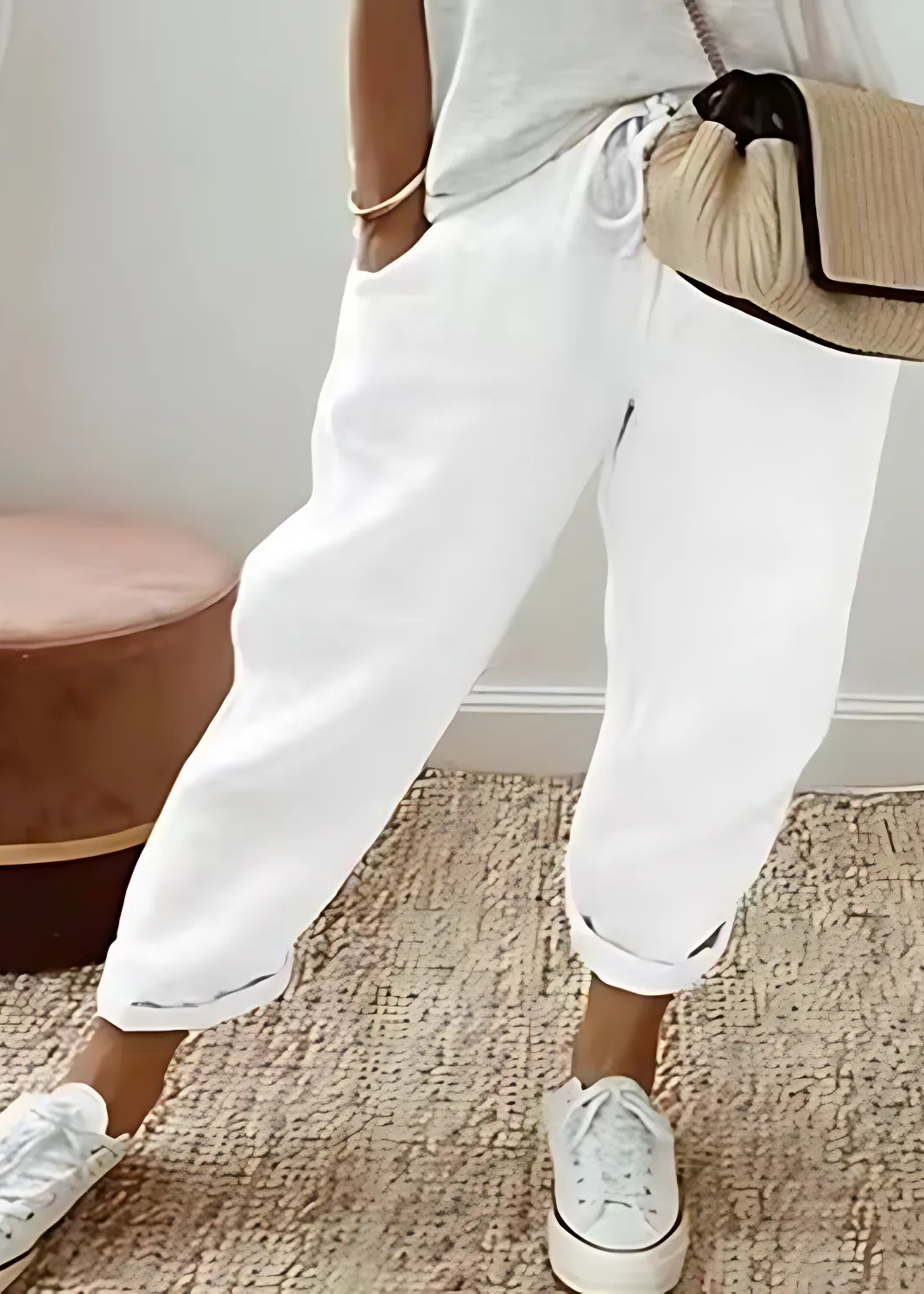 Pantalon Coton-Lin Femme Décontracté ORIS WEAR