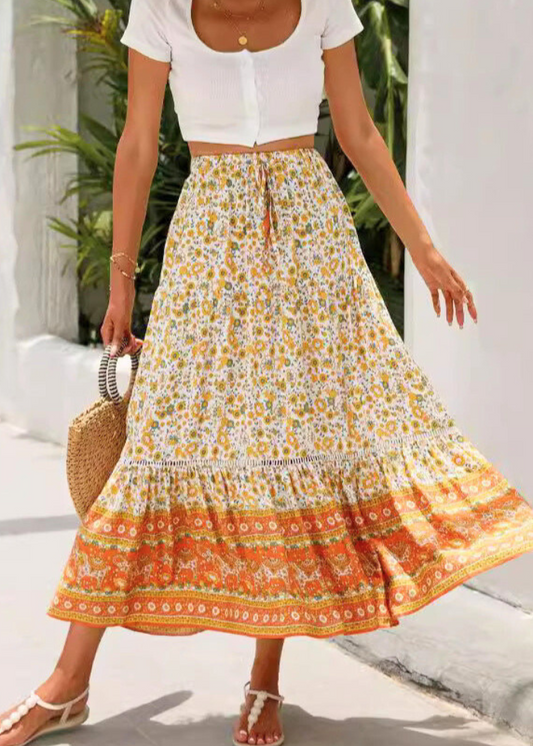 Jupe Longue Bohème en Viscose ORIS WEAR