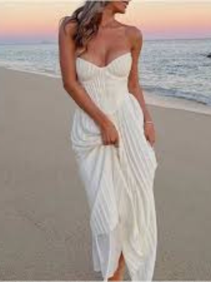 Robe longue femme fluide bleu — ORIS WEAR