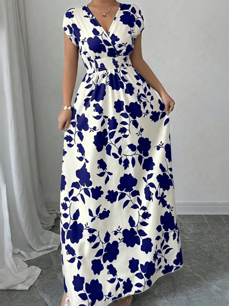 Robe longue femme fluide bleu foncé — ORIS WEAR