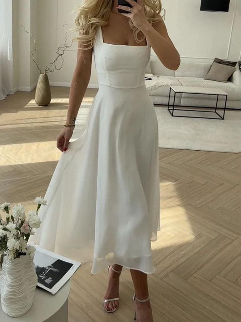 Robe Femme Style Col Carré Élégante ORIS WEAR