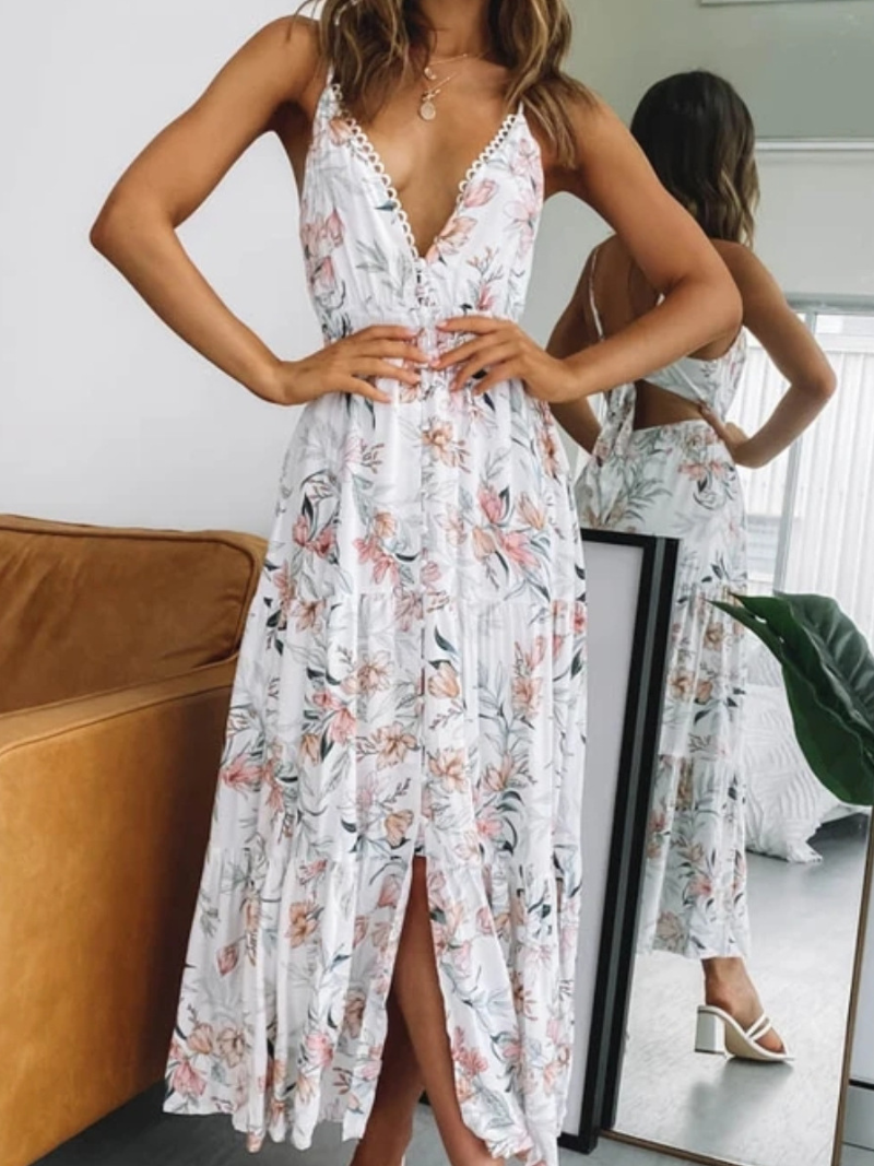 Robe Style Pastoral Fleurie Bretelles ORIS WEAR