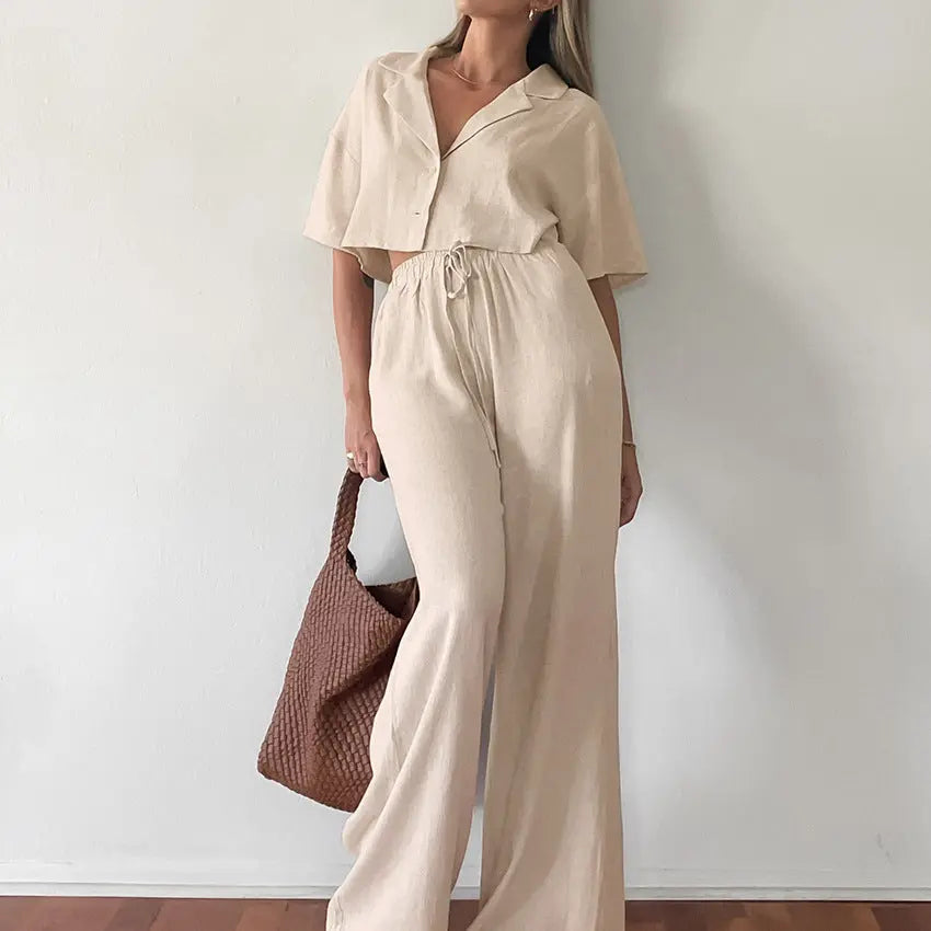 Nahla – Ensemble Homewear en Coton et Lin ORIS WEAR