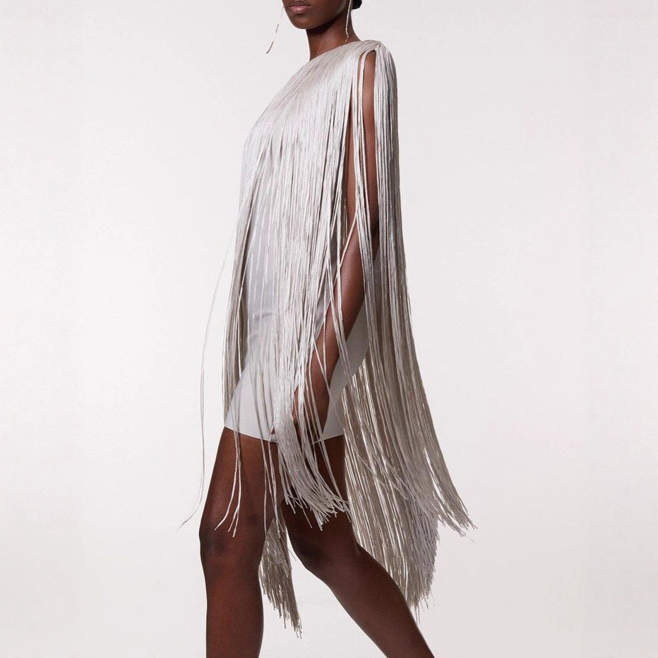 Robe de soirée à franges élégante et fluide ORIS WEAR