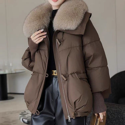 Veste courte matelassée col fourrure hiver ORIS WEAR