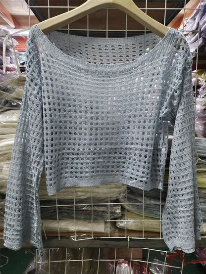 Pull court en maille ajourée tendance ORIS WEAR