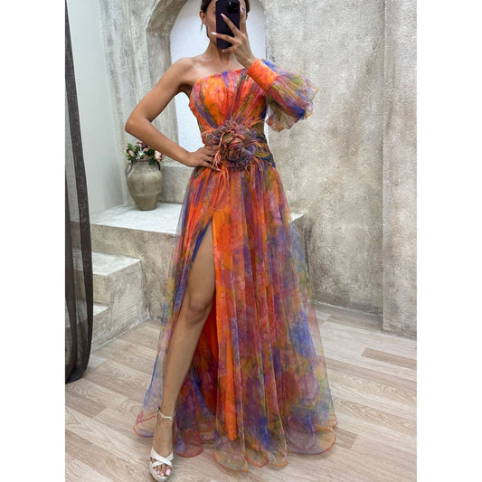 Robe longue femme moulante rouge — ORIS WEAR