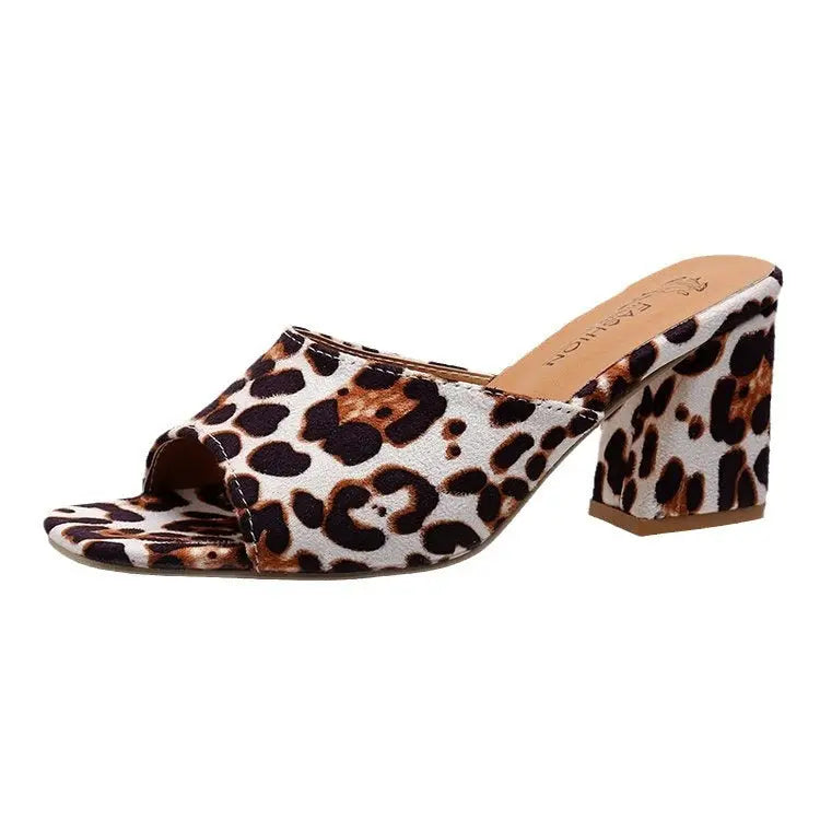 Mules à Talon Carré Léopard ORIS WEAR