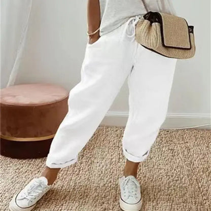 Pantalon Décontracté en Coton et Lin pour Femme ORIS WEAR