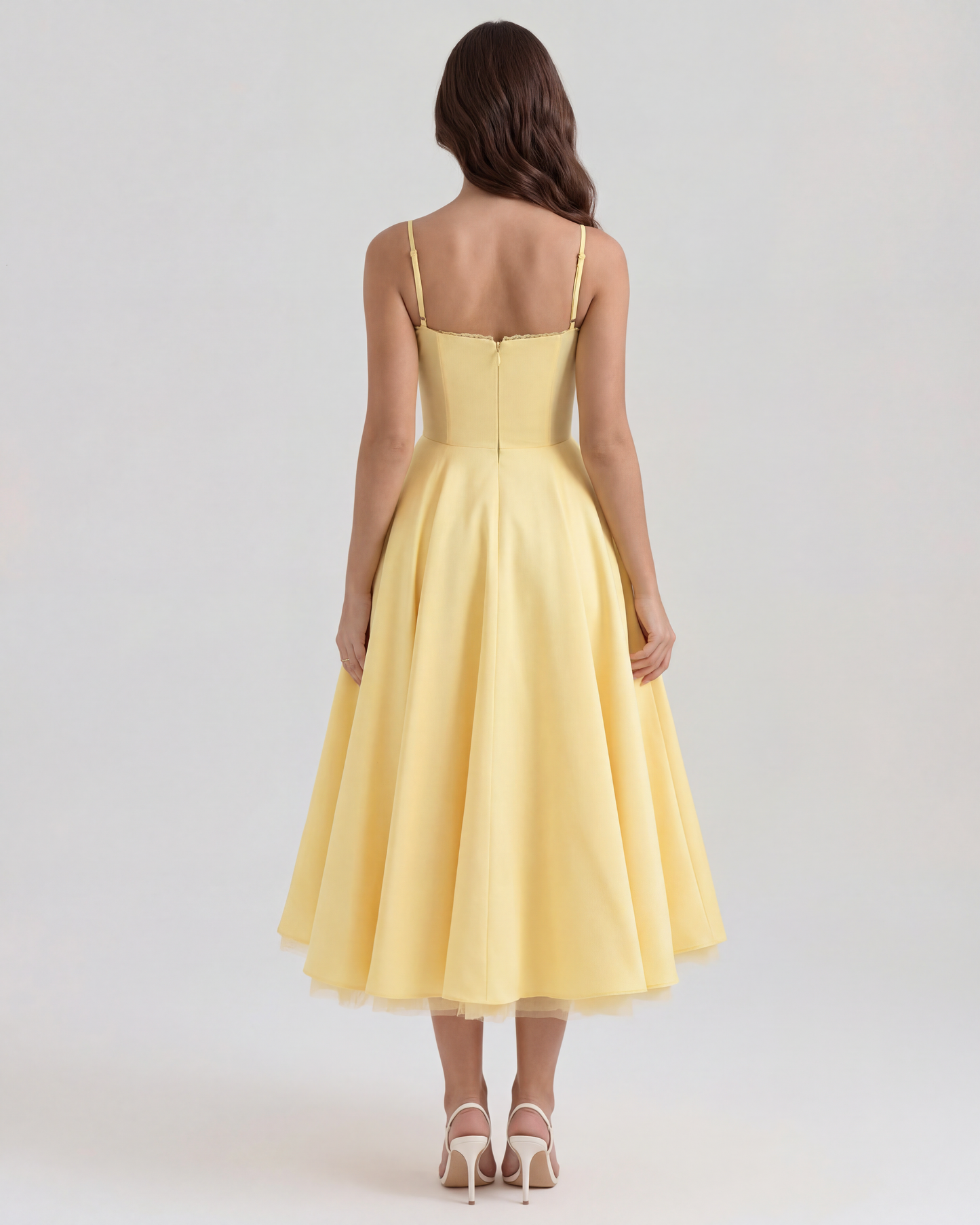 Seren | Robe Midi Élégante A Ligne Corset Invitées de Mariage Celeste London