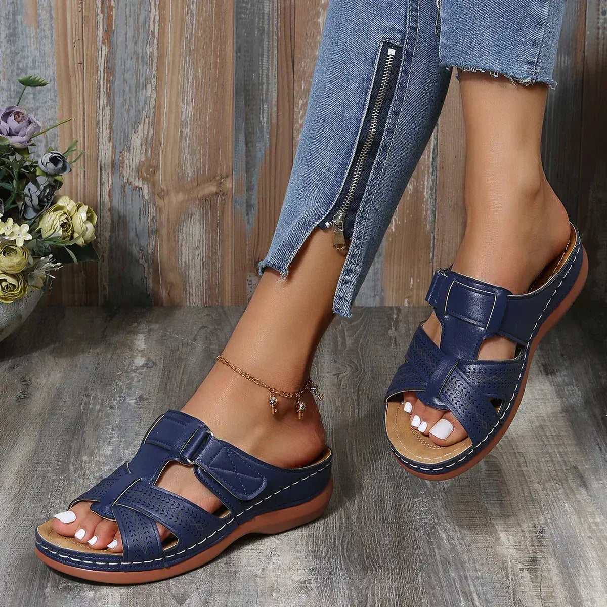 Julia | Sandales confortables en cuir pour femmes ORIS WEAR