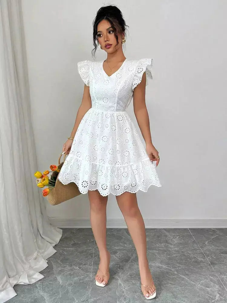Robe longue femme bohème blanc — ORIS WEAR