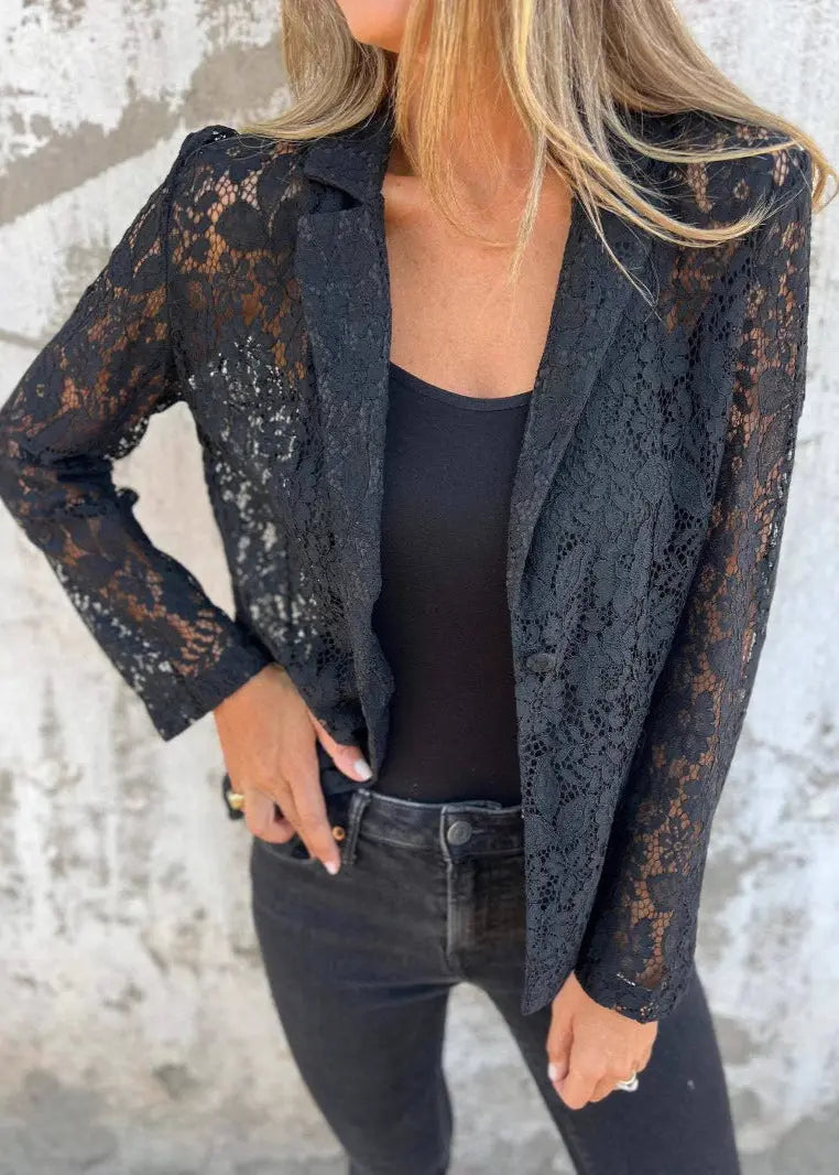 Blazer Dentelle Florale Femme Élégant ORIS WEAR