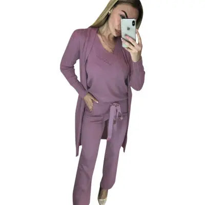 Ensemble Tricot Femme 3 Pièces – Élégance Décontractée pour les Journées Fraîches ORIS WEAR