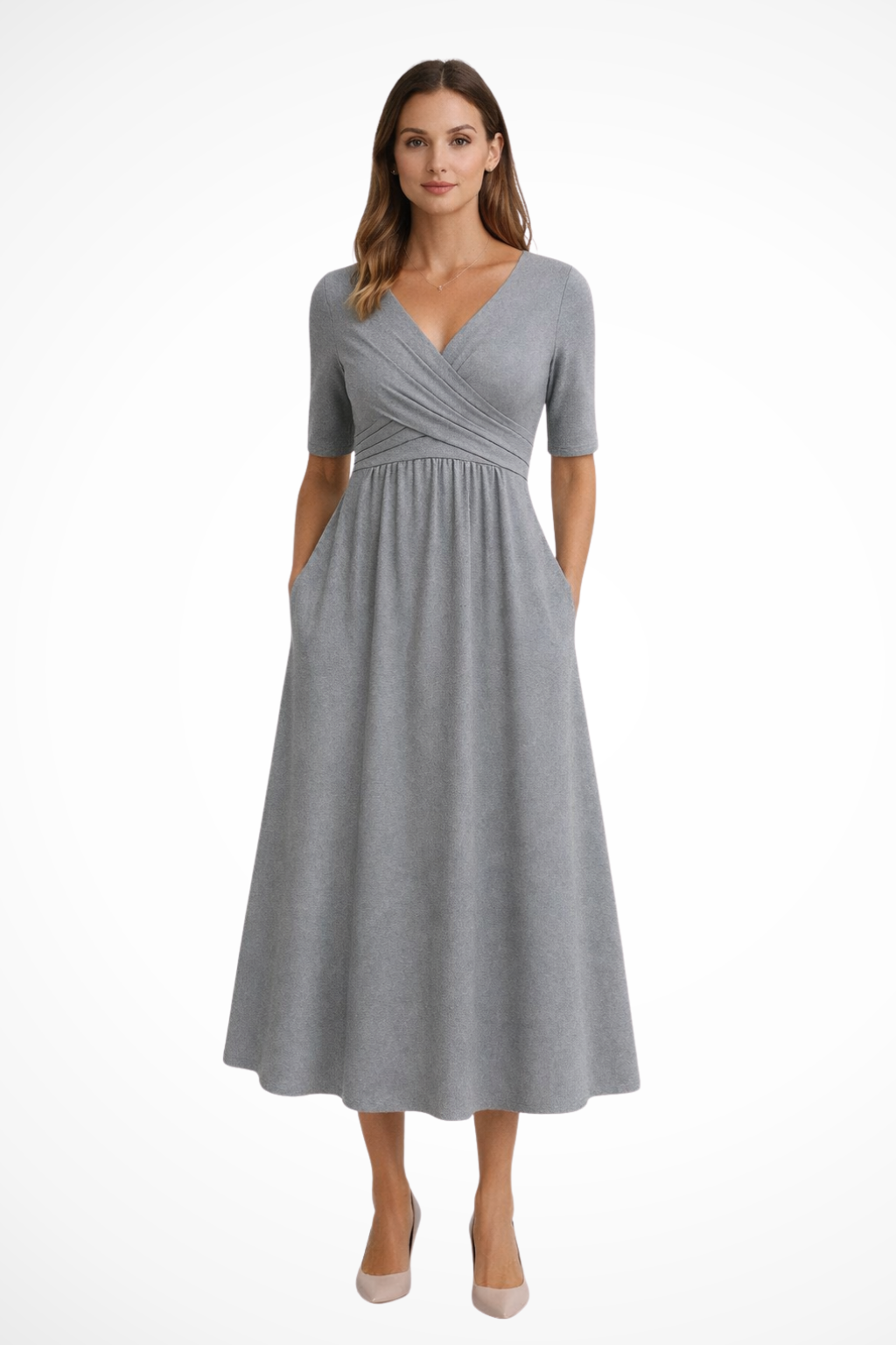 Robe longue femme de soirée gris — ORIS WEAR
