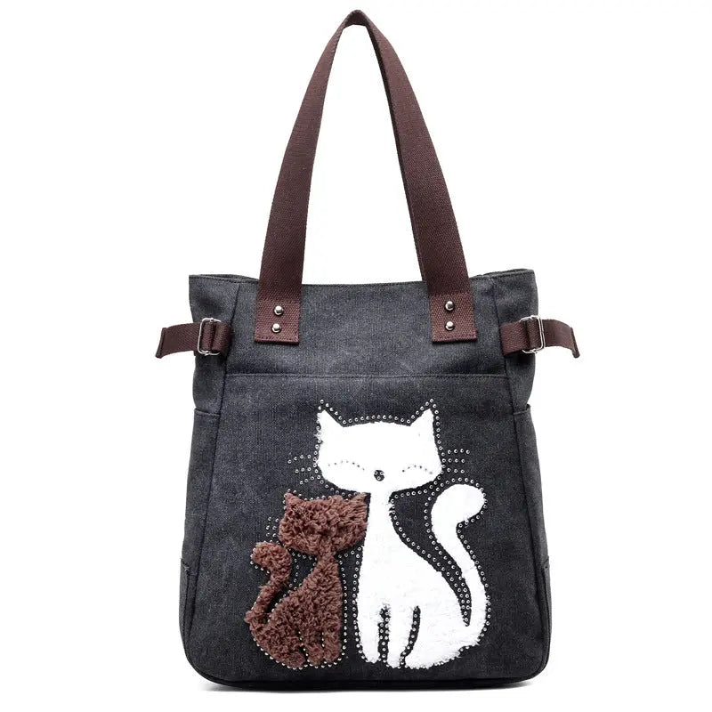 Sac en Toile avec Chat Mignon Appliqué ORIS WEAR